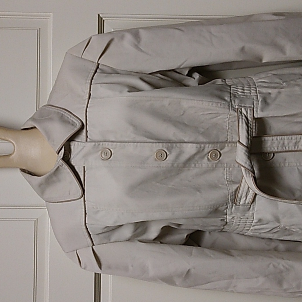 Vintage 1970's Pleated Puff Sleeve Chest Tie Waist Hooded Long Maxi Trench Coat